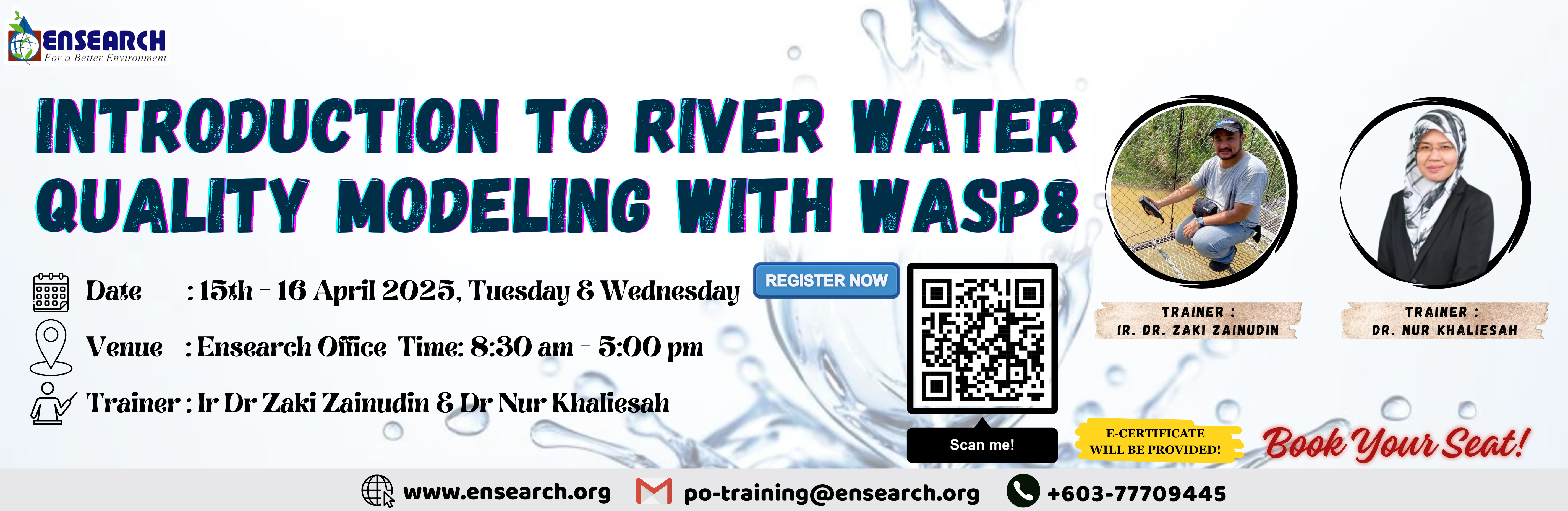 Banner - Introduction to River Water Quality Modeling with WASP8